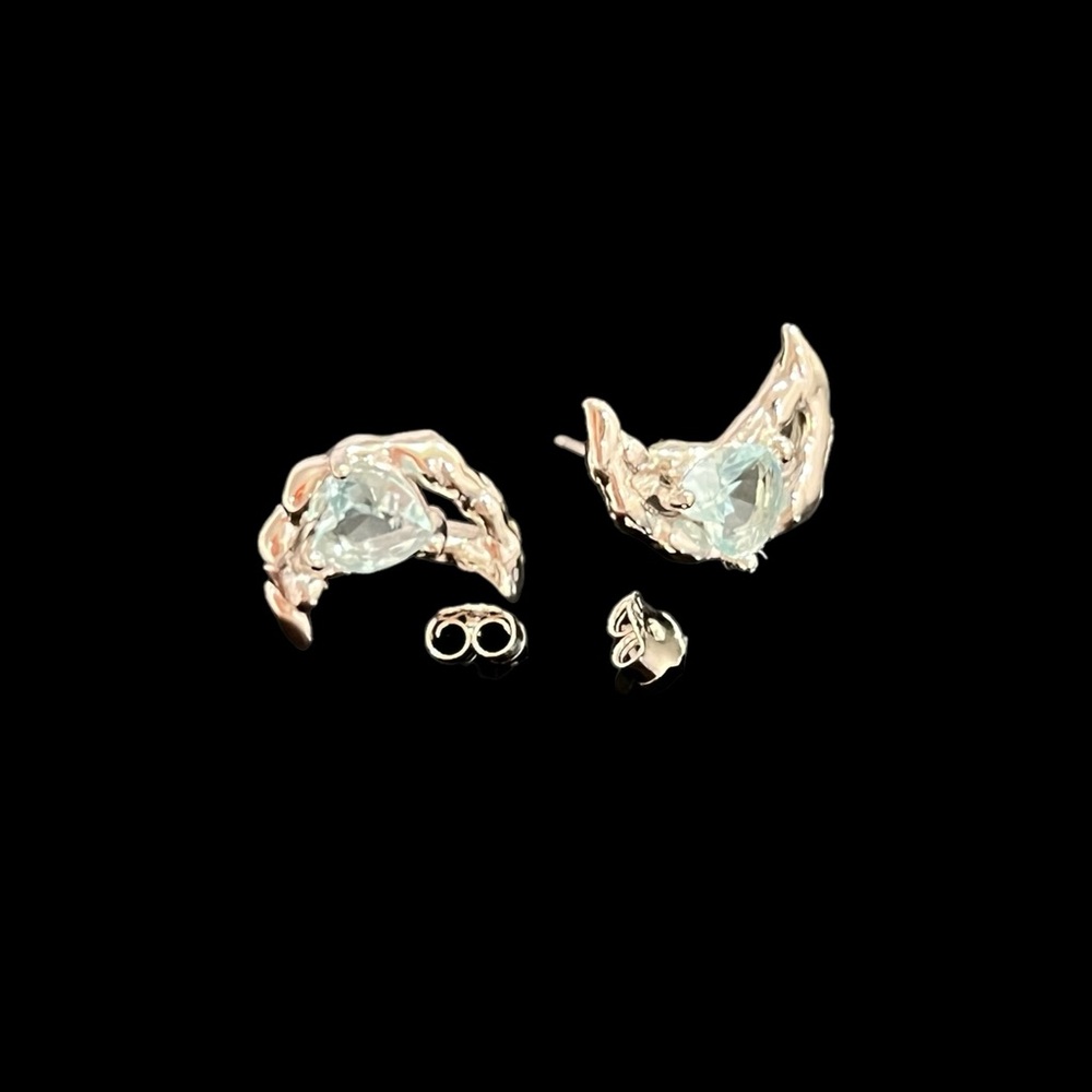 Fine Solid S925 Sterling Silver Shaped Moon Earrings